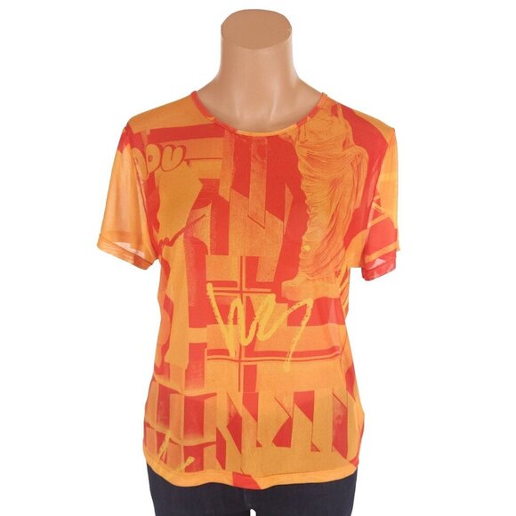 Miaou Recycled Polyester T-shirt Plus Size 2XL Womens Stone Orange $100 - Picture 2 of 13